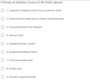 MSI's Sources of Corrective Actions