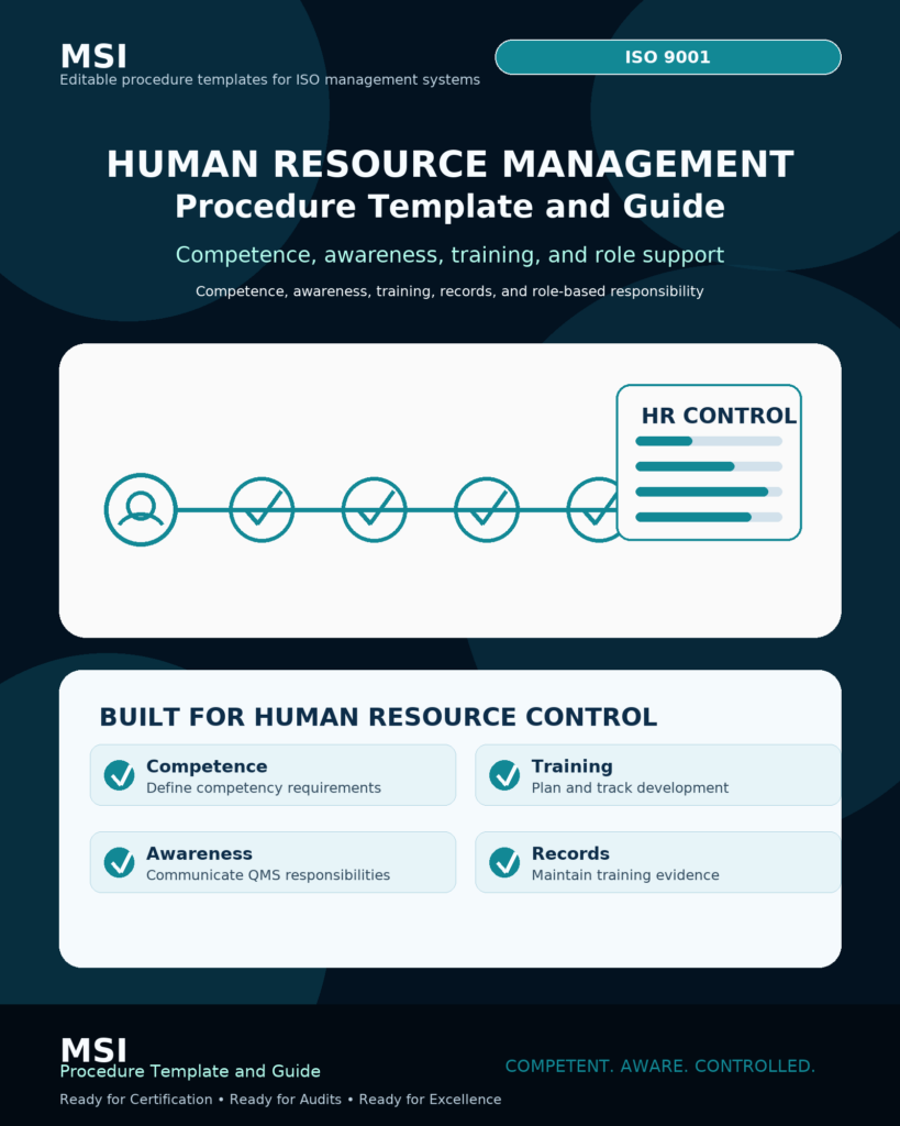 MSI's ISO 9001 Human Resource Management procedure template