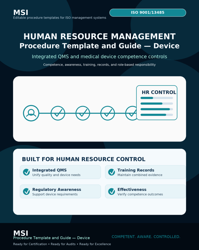 MSI ISO 9001/13485 Human Resource Management Procedure template