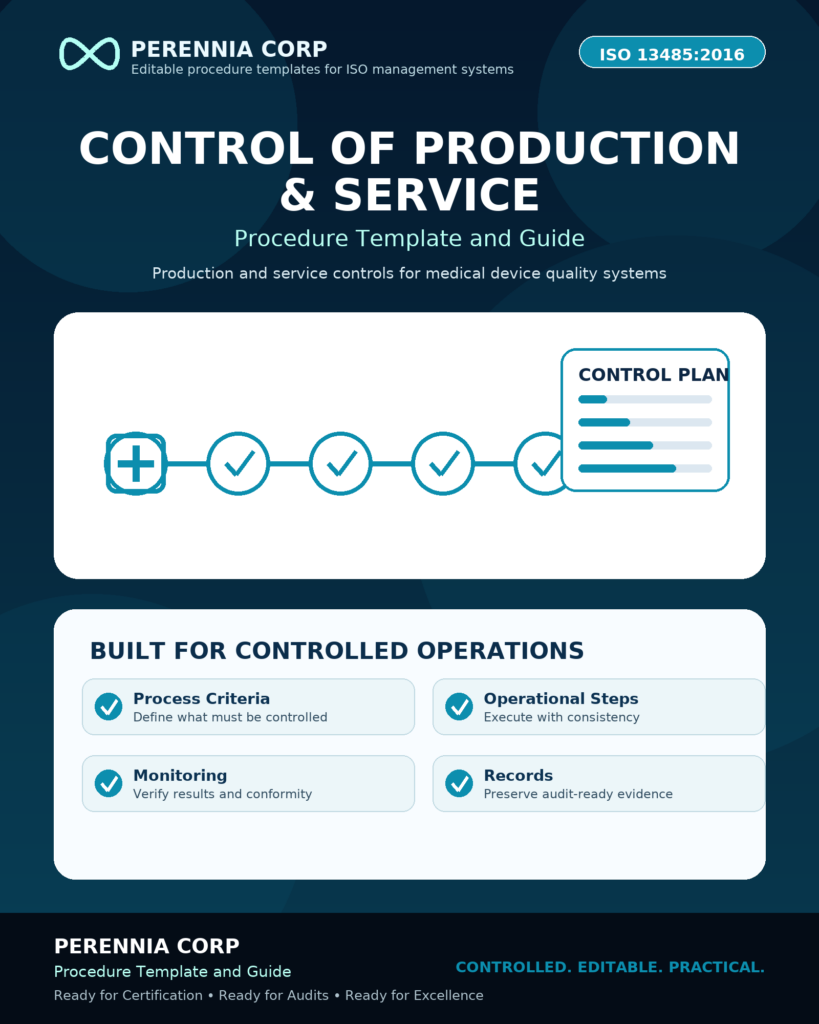 MSI ISO Production and Operational Control Procedure Template and guide