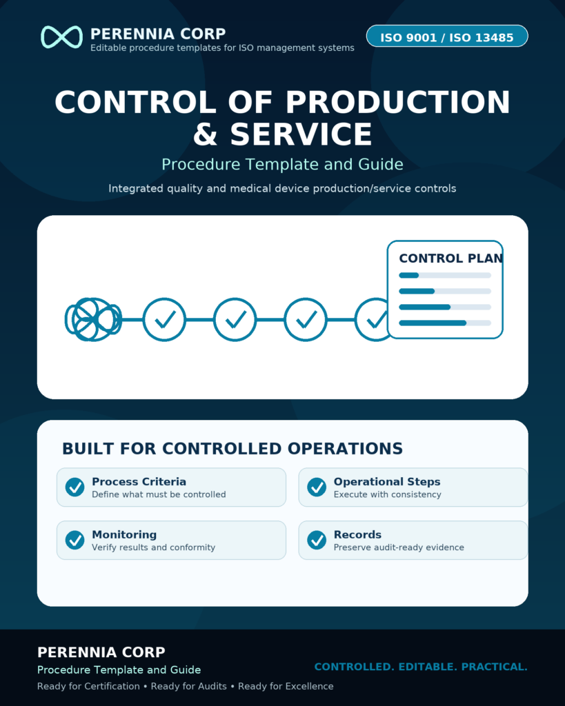 MSI ISO Production and Operational Control Procedure Template and guide