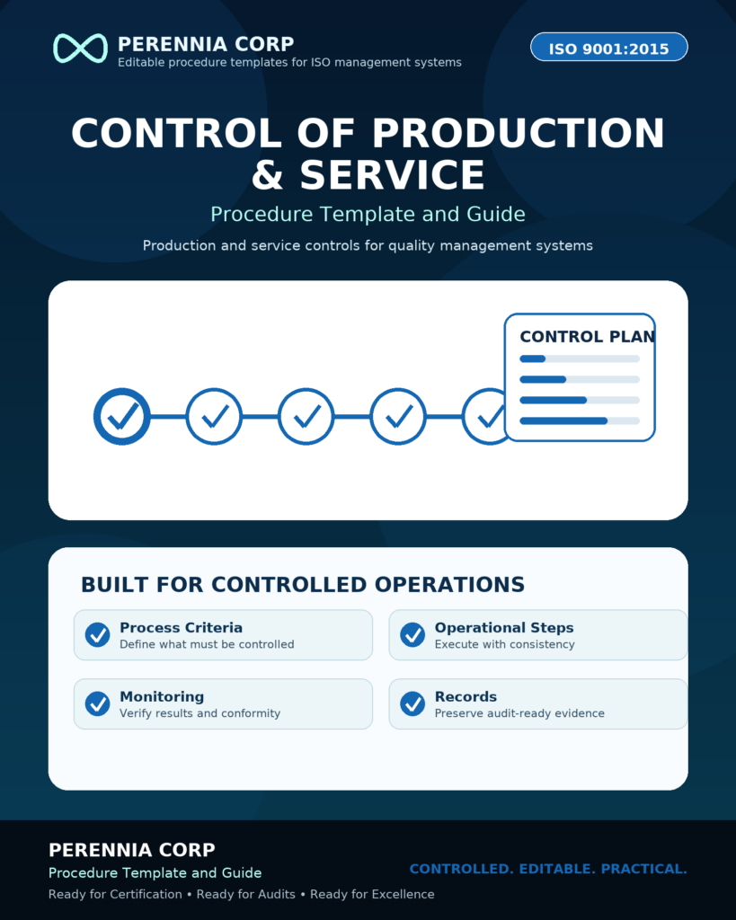 MSI ISO Production and Operational Control Procedure Template and guide