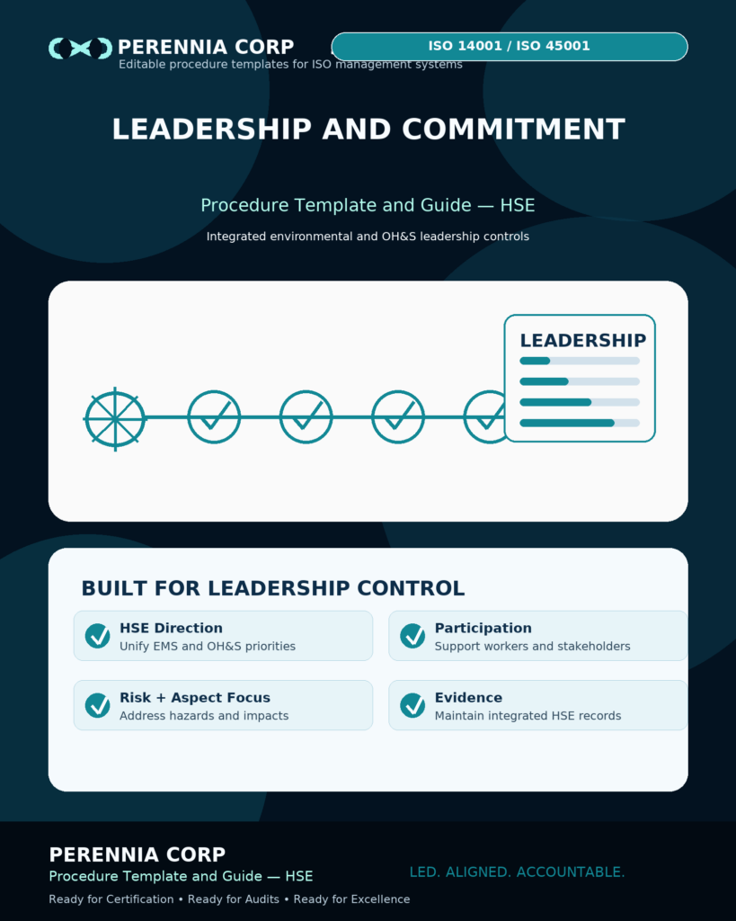 MSI's ISO 14001: 2026 45001 Leadership procedure template and guide