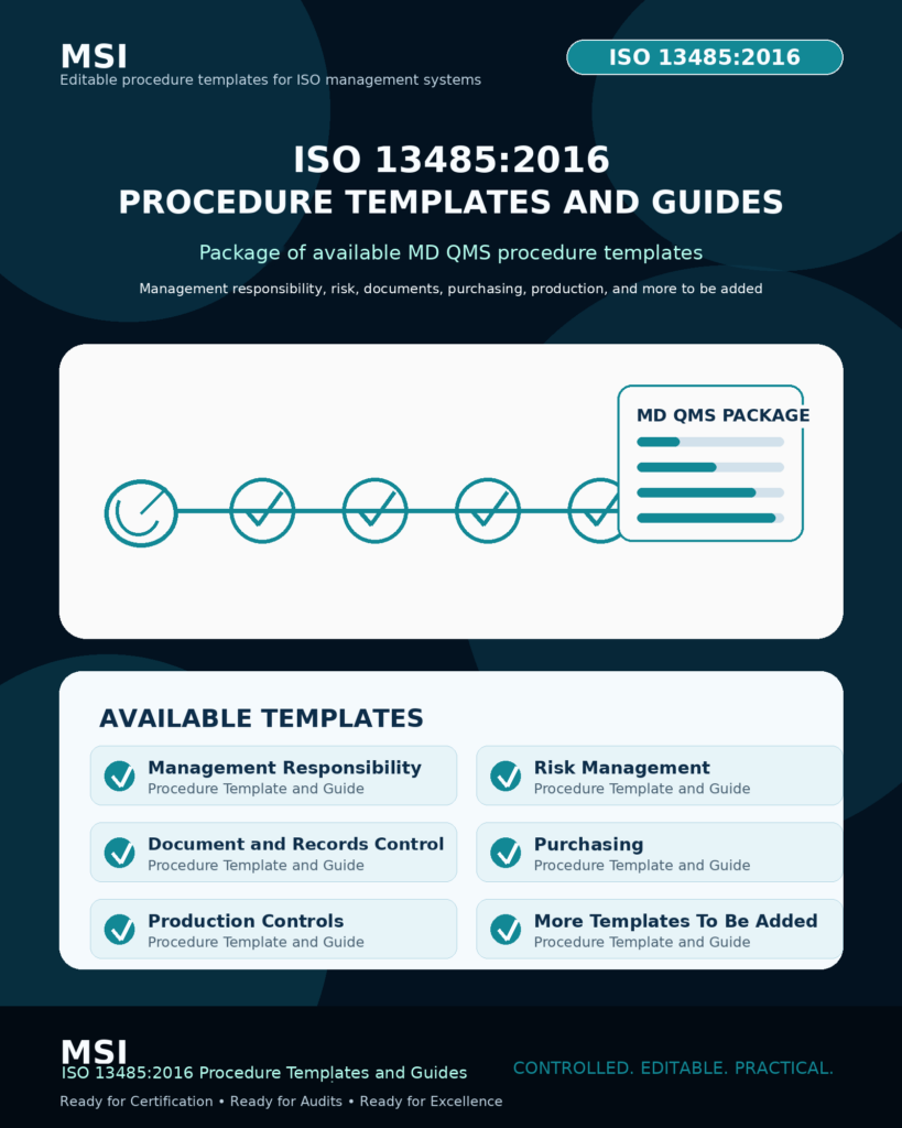 MSI's ISO 13485 QMS Procedure template package