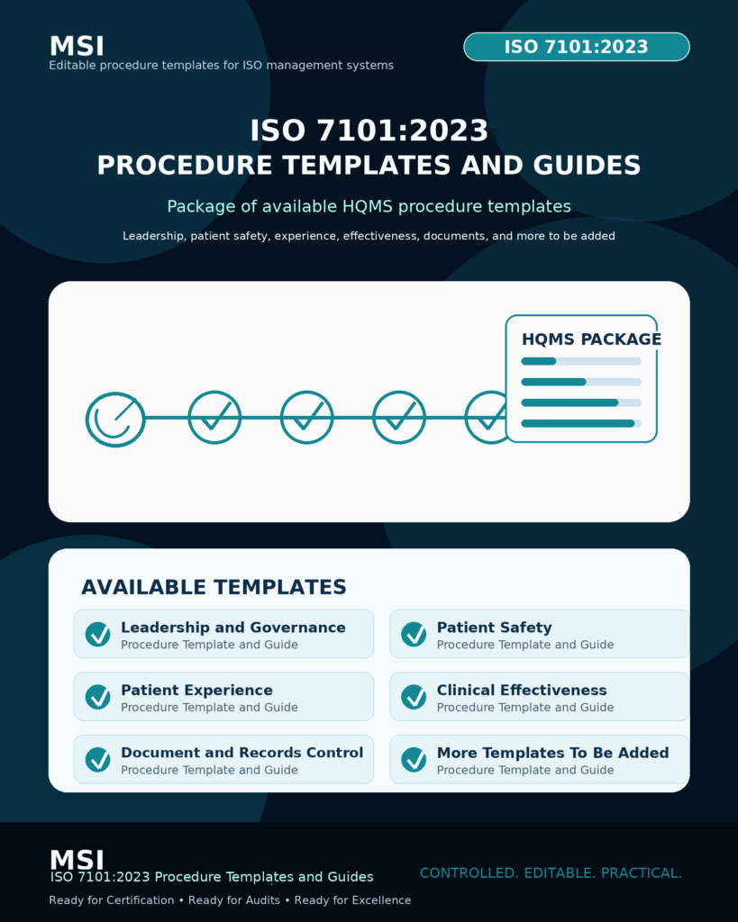 MSI's ISO 7101 Healthcare QMS procedure template package