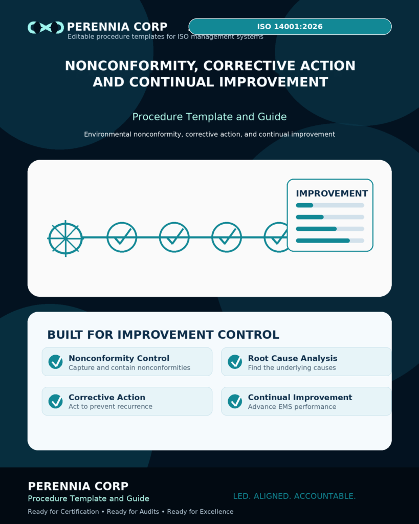 MSI's ISO 14001:2026 Nonconformity, corrective action and continual improvement procedure