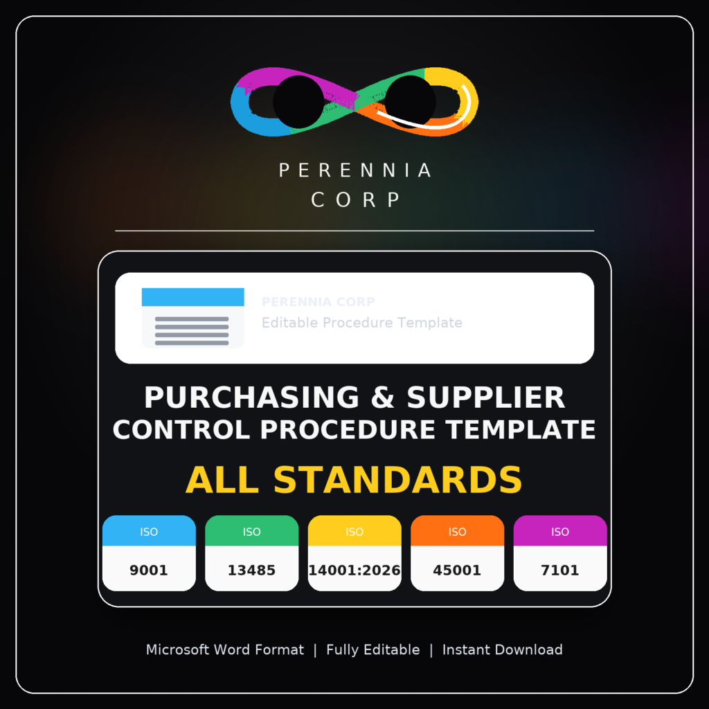 MSI ISO Purchasing and Supplier Procedure Template