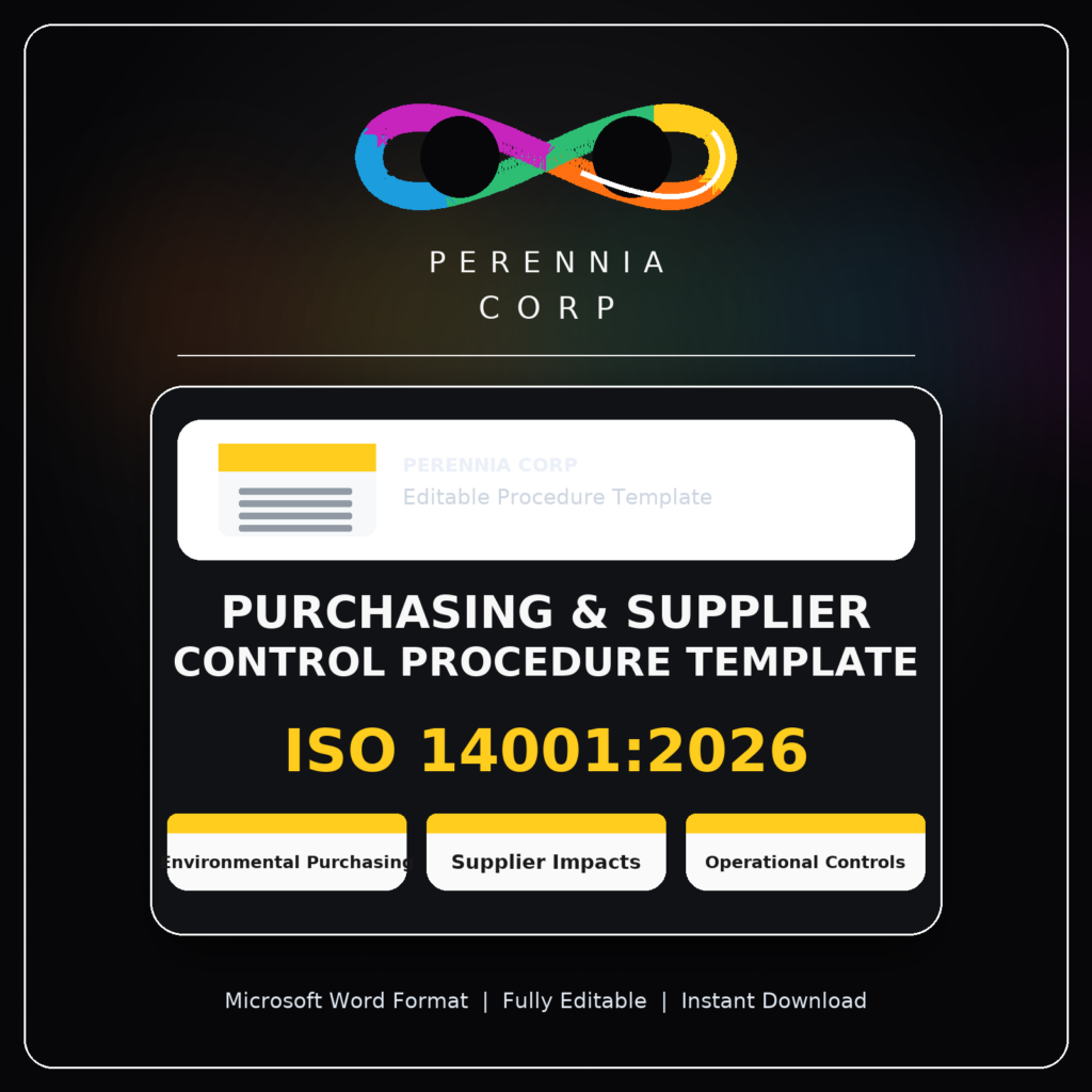MSI's ISO 14001:2026 Purchasing and Supplier procedure template
