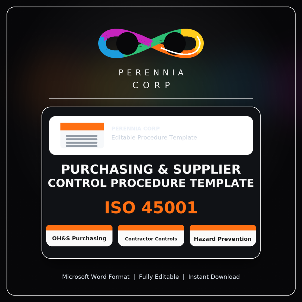 MSI's ISO 45001 purchasing and supplier procedure template