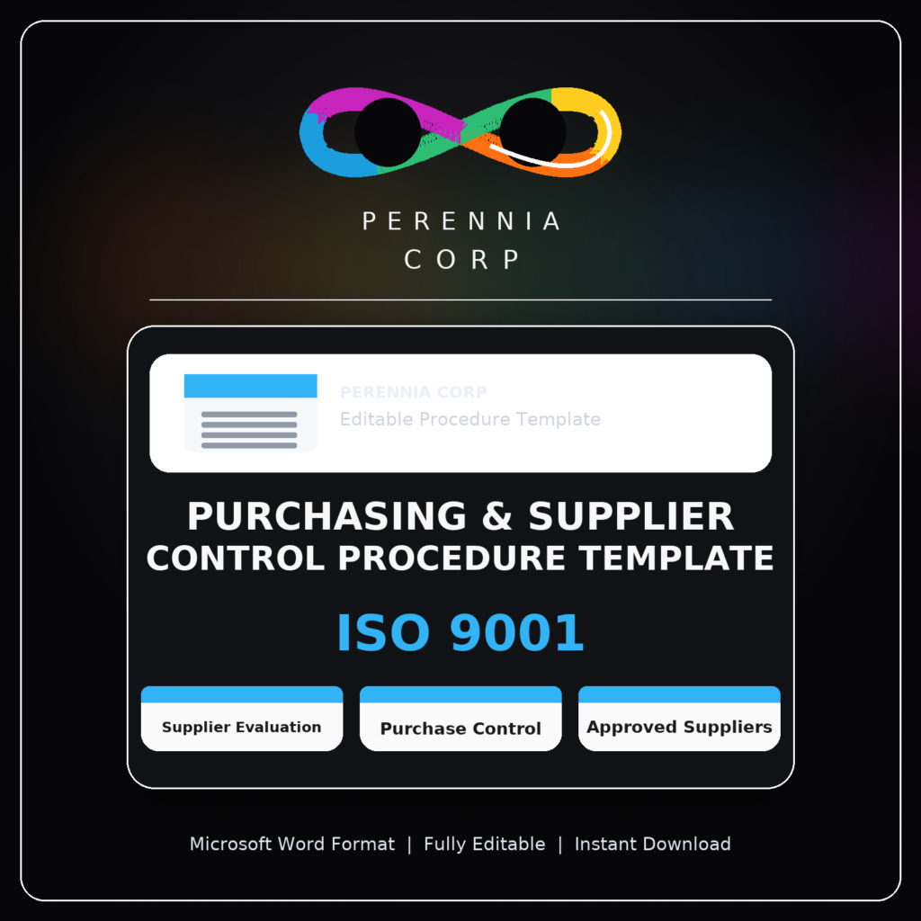MSI's ISO 9001 Purchasing procedure template