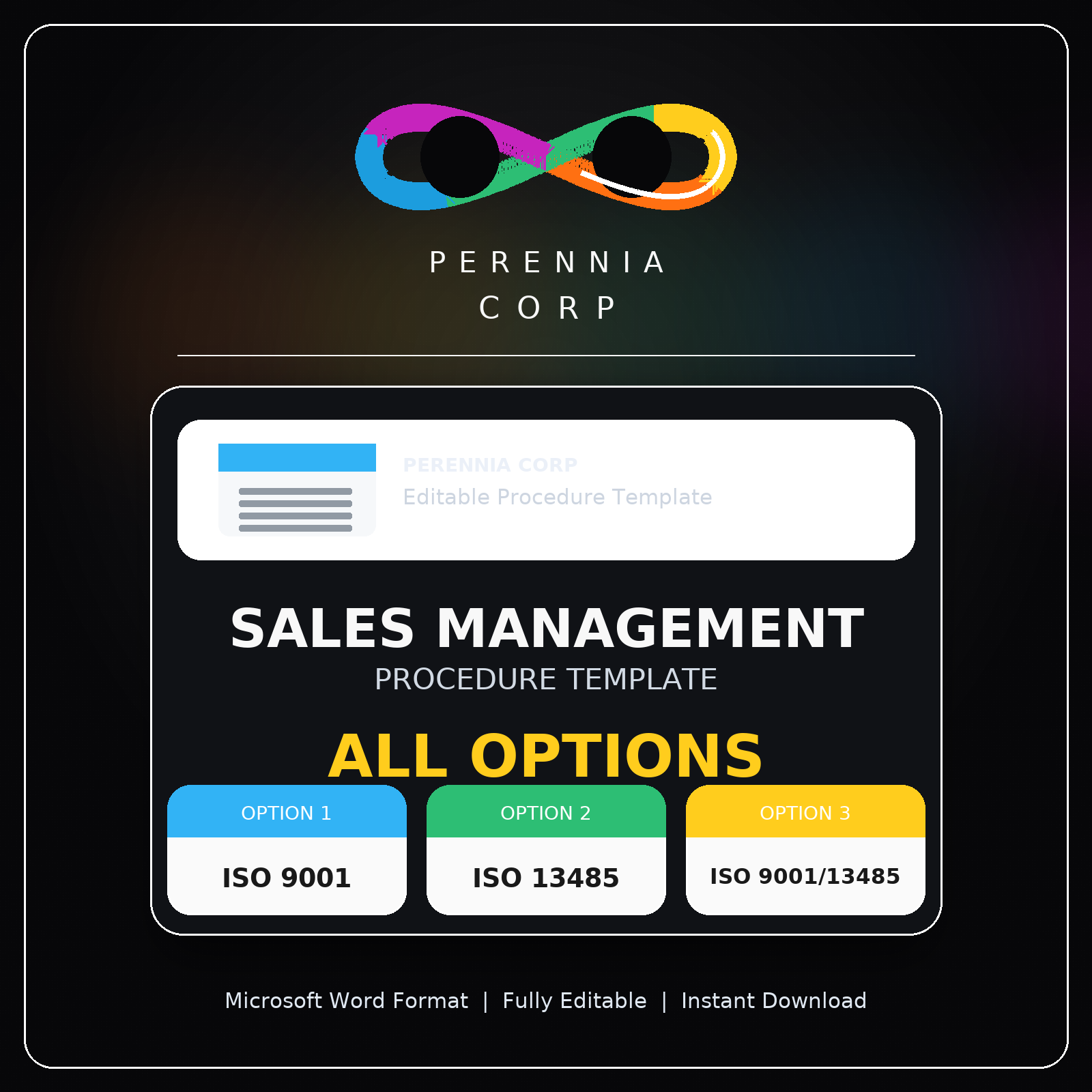 ISO Procedure Template & Guides 11 ISO sales management procedure template and guide for ISO 9001 and ISO 13485, including the integrated version