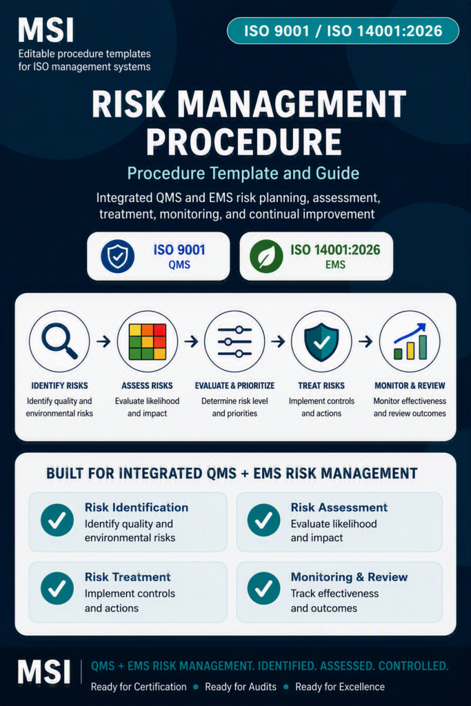 MSI's ISO QEM Risk management procedure template