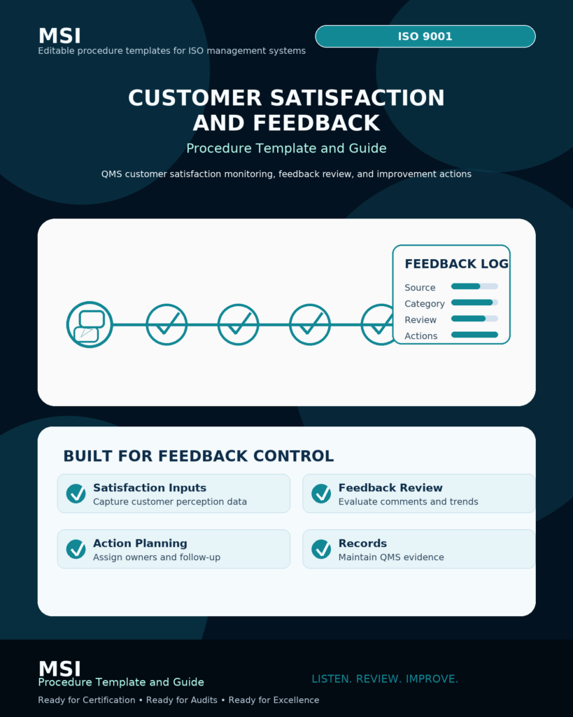 ISO 9001 Customer Satisfaction Procedure template and guide