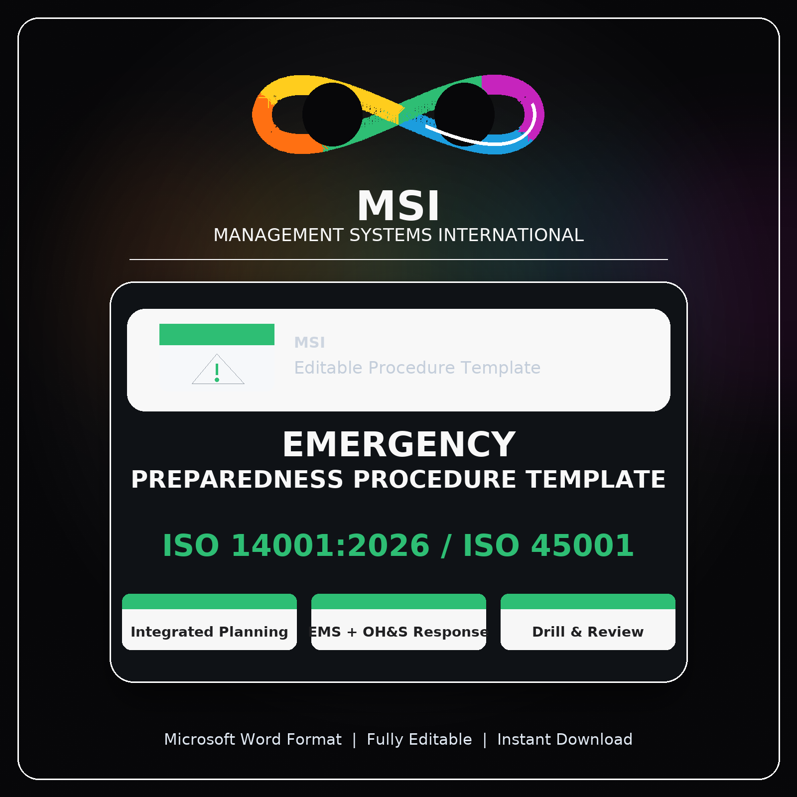 ISO 14001:2026 and ISO 45001:2018 Emergency Preparedness and Response Procedure Template and Guide