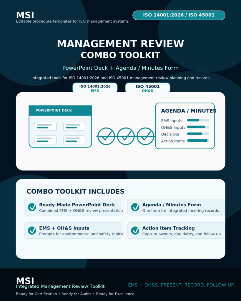 ISO 14001 and 45001 Management review toolkit