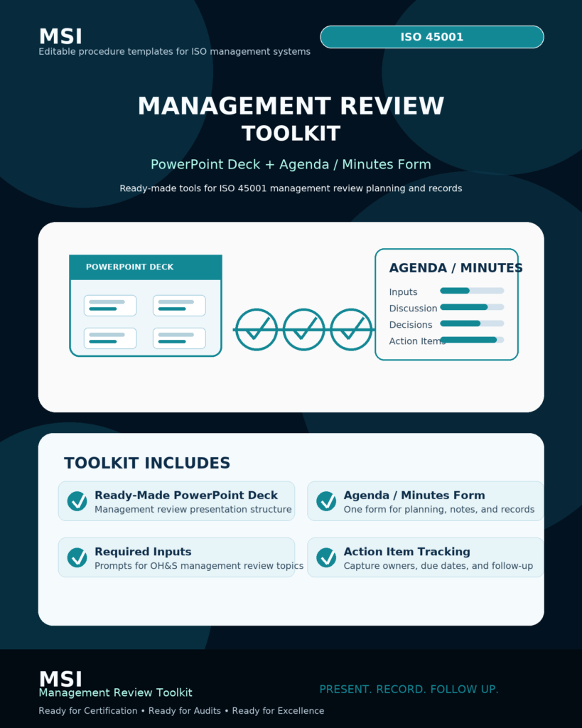 ISO 45001 Management Review toolkit