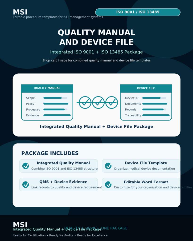 ISO 9001 13485 and medical device file