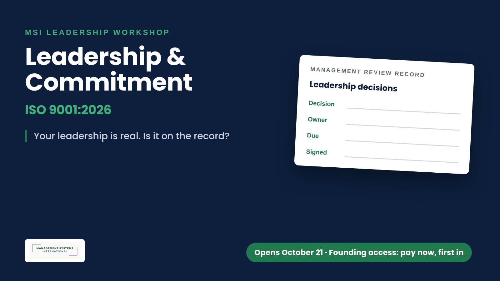 Score Your Company First: The Maturity Check
