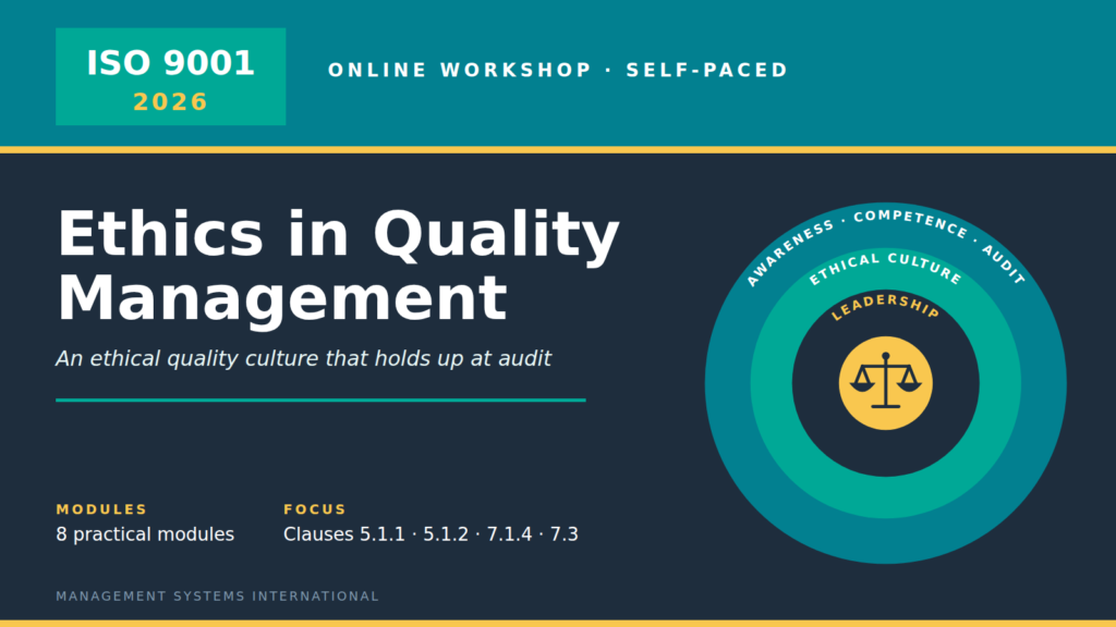 MSI's ISO 9001 Ethics Course workshop