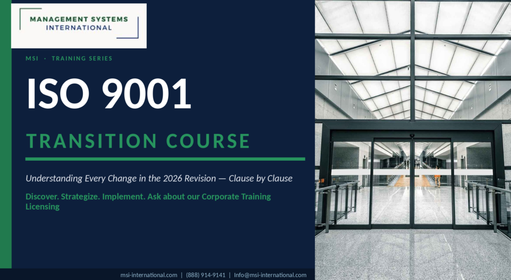 MSI's ISO 9001 Transition