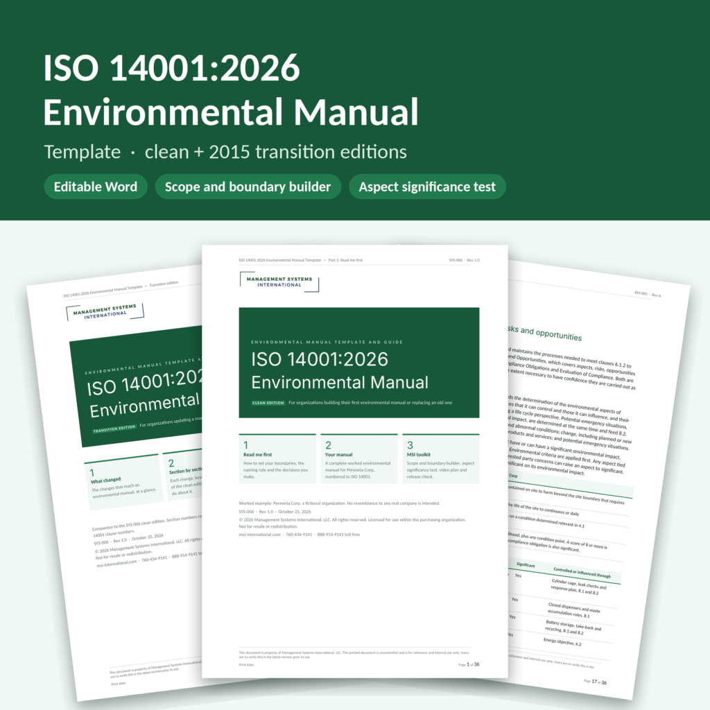 msi's 14001:2026 environmental manual